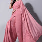 Trendy Saree Chinon Peach Fancy Work Saree