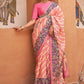 Classic Brasso Cream Pink Fancy Work Saree
