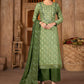 Palazzo Salwar Suit Cotton Green Embroidered Salwar Kameez