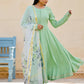 Pant Style Suit Cotton Green Fancy Work Salwar Kameez