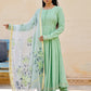 Pant Style Suit Cotton Green Fancy Work Salwar Kameez