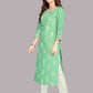 Pant Style Suit Blended Cotton Green Fancy Work Salwar Kameez