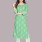 Pant Style Suit Blended Cotton Green Fancy Work Salwar Kameez