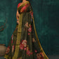 Designer Fancy Fabric Green Digital Print Saree