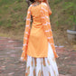 Salwar Suit Fancy Fabric Orange Embroidered Salwar Kameez