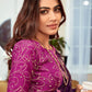 Classic Fancy Fabric Purple Foil Print Saree