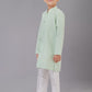 Kurta Pyjama Fancy Fabric Green Embroidered Kids