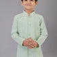 Kurta Pyjama Fancy Fabric Green Embroidered Kids