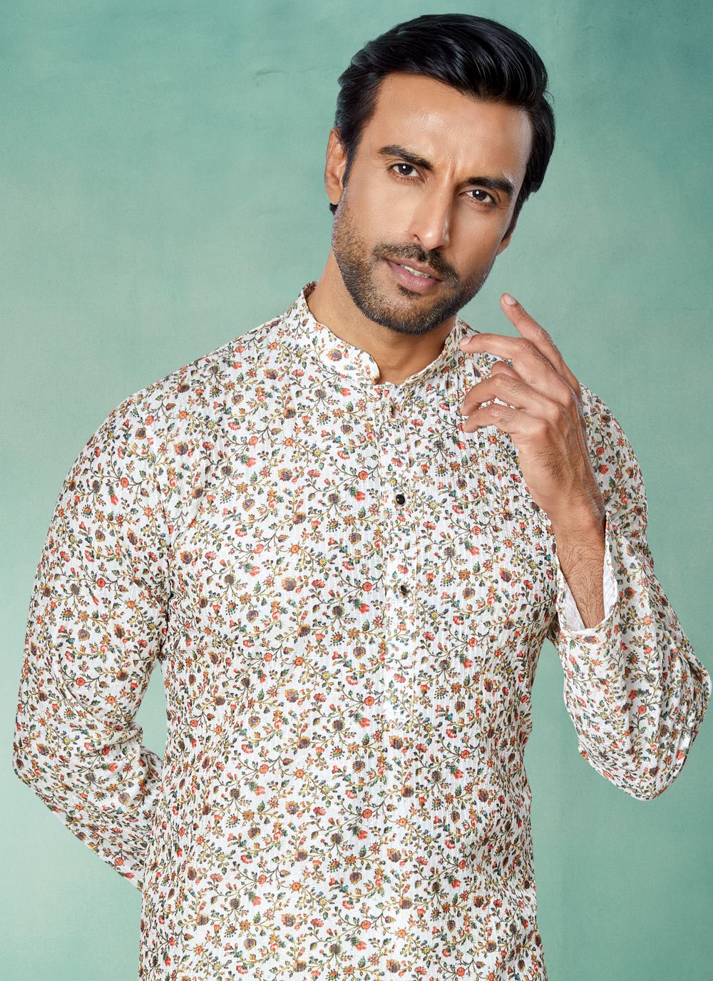 Kurta Pyjama Fancy Fabric Multi Colour Digital Print Mens