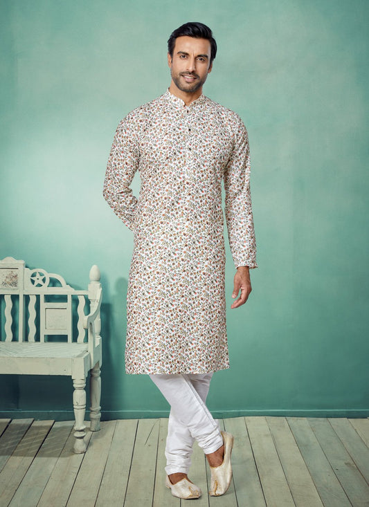 Kurta Pyjama Fancy Fabric Multi Colour Digital Print Mens