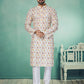 Kurta Pyjama Fancy Fabric Multi Colour Off White Digital Print Mens