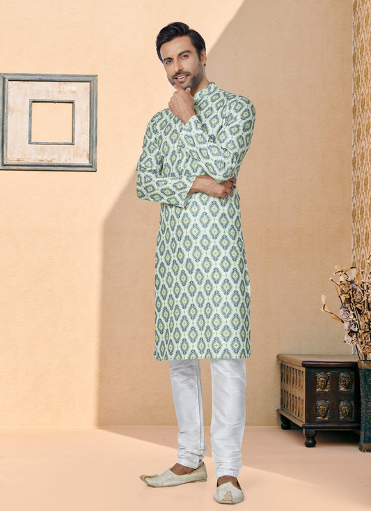 Kurta Pyjama Fancy Fabric Multi Colour Digital Print Mens