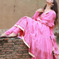 Anarkali Suit Fancy Fabric Pink Print Salwar Kameez