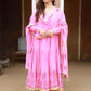 Anarkali Suit Fancy Fabric Pink Print Salwar Kameez