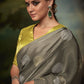 Classic Fancy Fabric Grey Fancy Work Saree