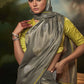 Classic Fancy Fabric Grey Fancy Work Saree