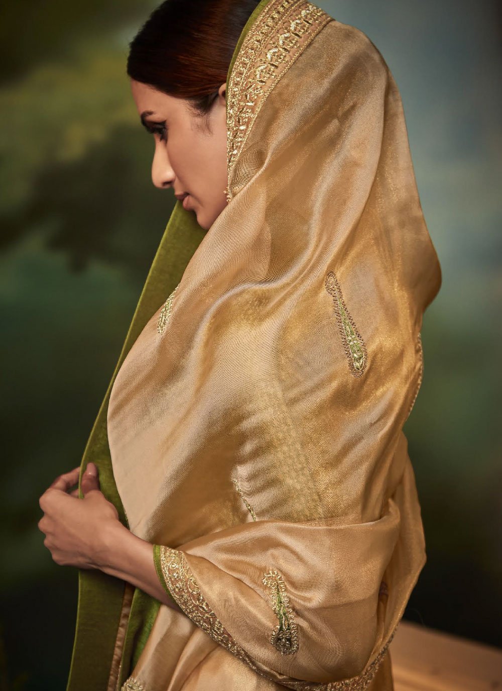 Contemporary Fancy Fabric Gold Fancy Work Saree