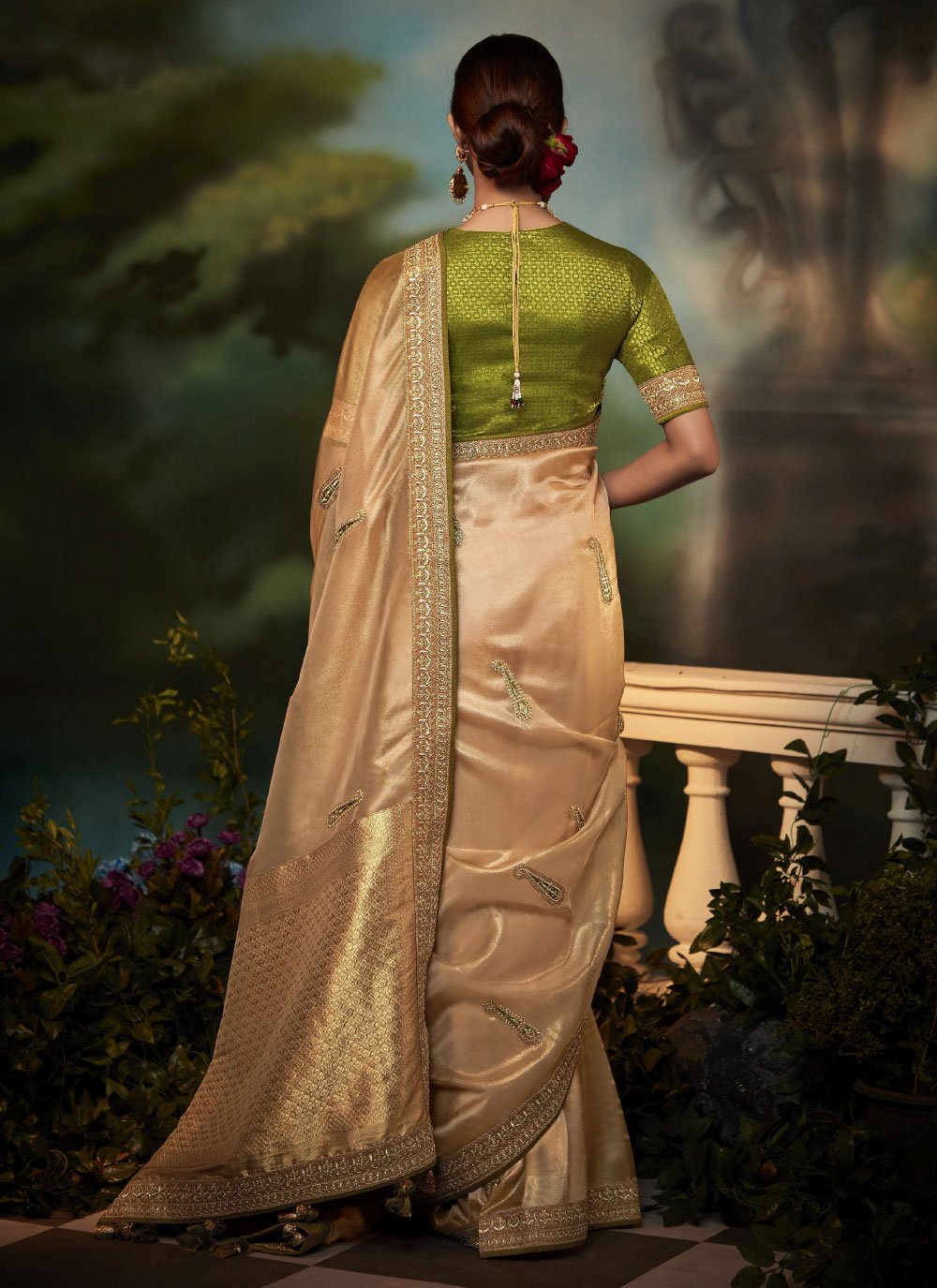 Contemporary Fancy Fabric Gold Fancy Work Saree