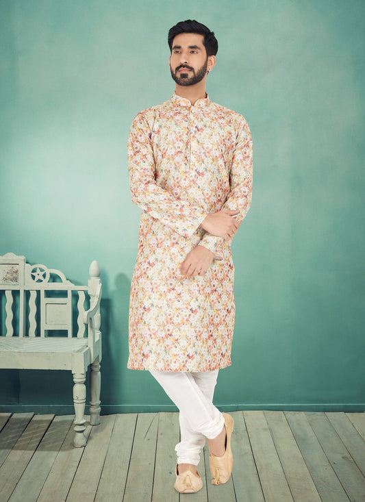 Kurta Pyjama Fancy Fabric Multi Colour Digital Print Mens