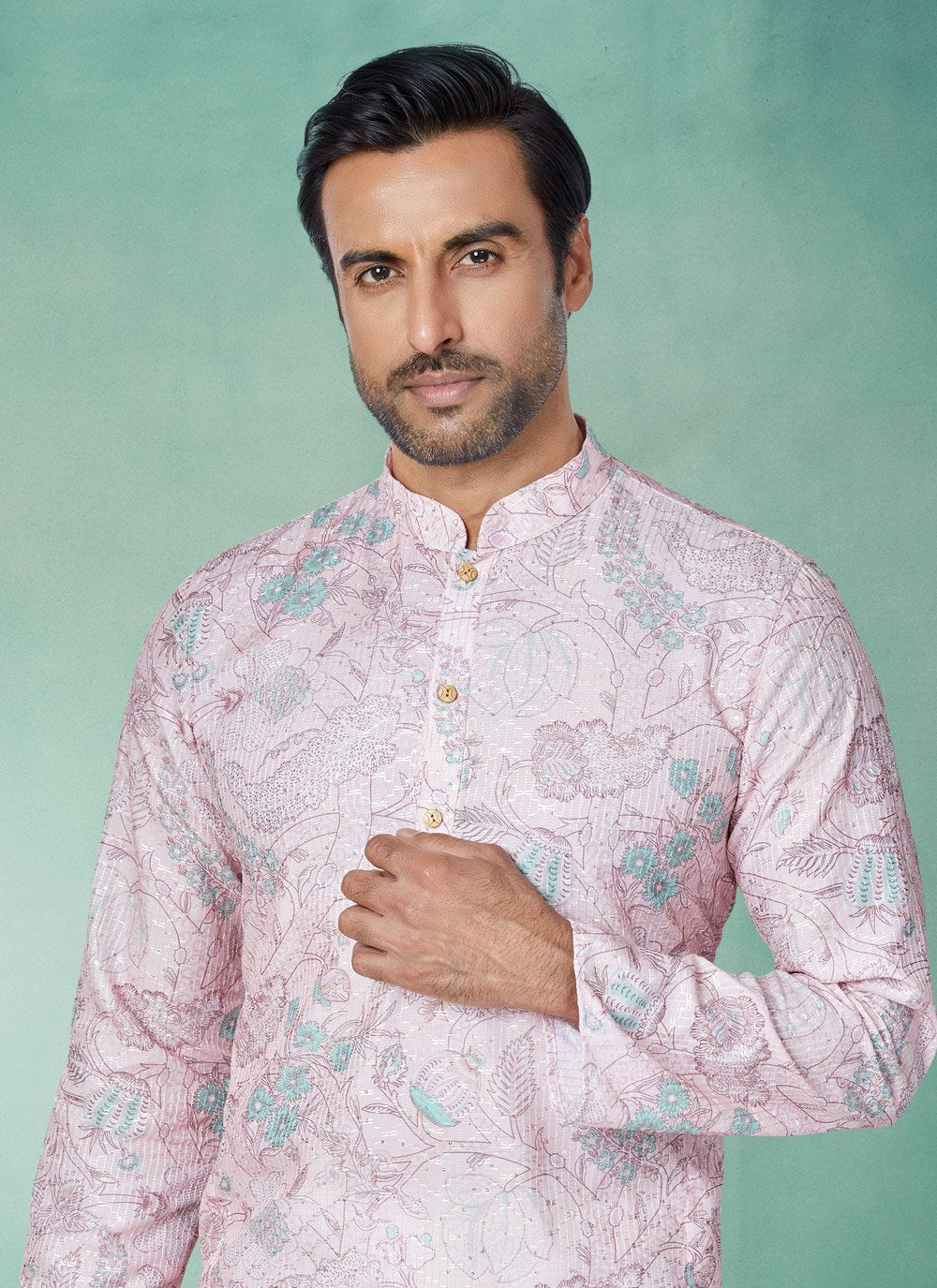 Kurta Pyjama Fancy Fabric Multi Colour Digital Print Mens