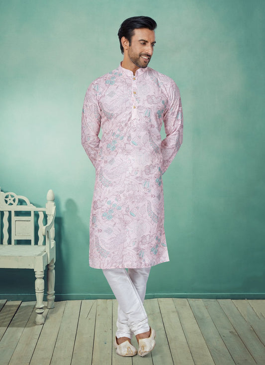 Kurta Pyjama Fancy Fabric Multi Colour Digital Print Mens