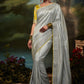Classic Fancy Fabric Silver Fancy Work Saree
