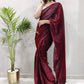 Contemporary Net Maroon Fancy Work Saree