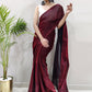 Contemporary Net Maroon Fancy Work Saree