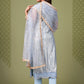 Pant Style Suit Net Aqua Blue Embroidered Salwar Kameez