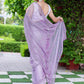 Classic Net Purple Fancy Work Saree