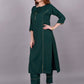 Pant Style Suit Rayon Green Fancy Work Salwar Kameez