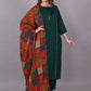 Pant Style Suit Rayon Green Fancy Work Salwar Kameez