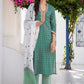 Designer Kurti Cotton Green Fancy Work Kurtis