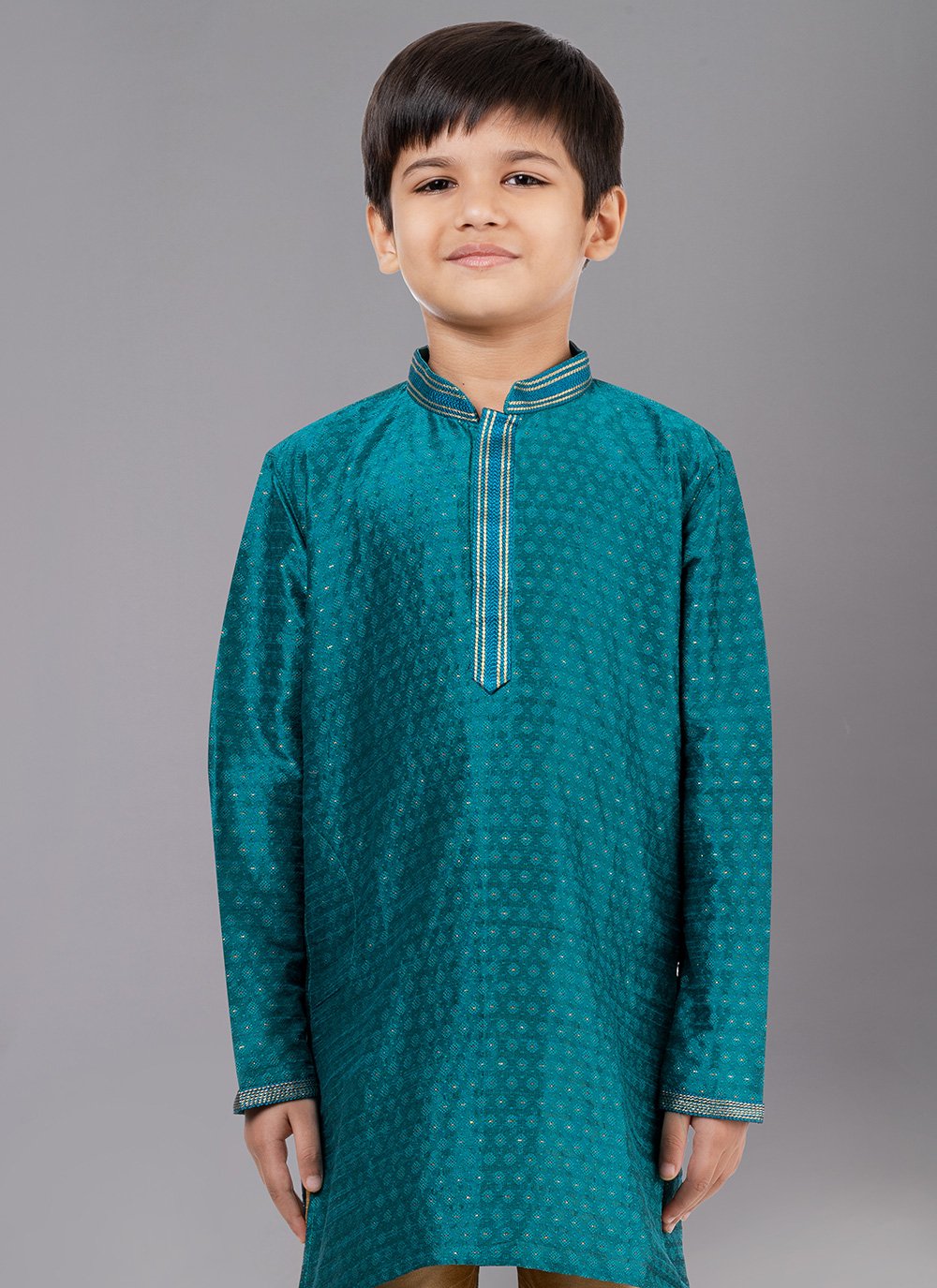 Kurta Pyjama Polly Cotton Morpeach Fancy Work Kids