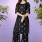 Casual Kurti Rayon Black Fancy Work Kurtis