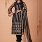 Salwar Suit Net Black Embroidered Salwar Kameez