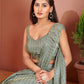Contemporary Imported Sea Green Fancy Work Saree