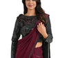 Classic Satin Silk Wine Fancy Work Saree