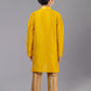 Kurta Pyjama Polly Cotton Yellow Fancy Work Kids