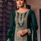 Salwar Suit Faux Chiffon Teal Embroidered Salwar Kameez