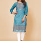 Casual Kurti Faux Crepe Blue Print Kurtis