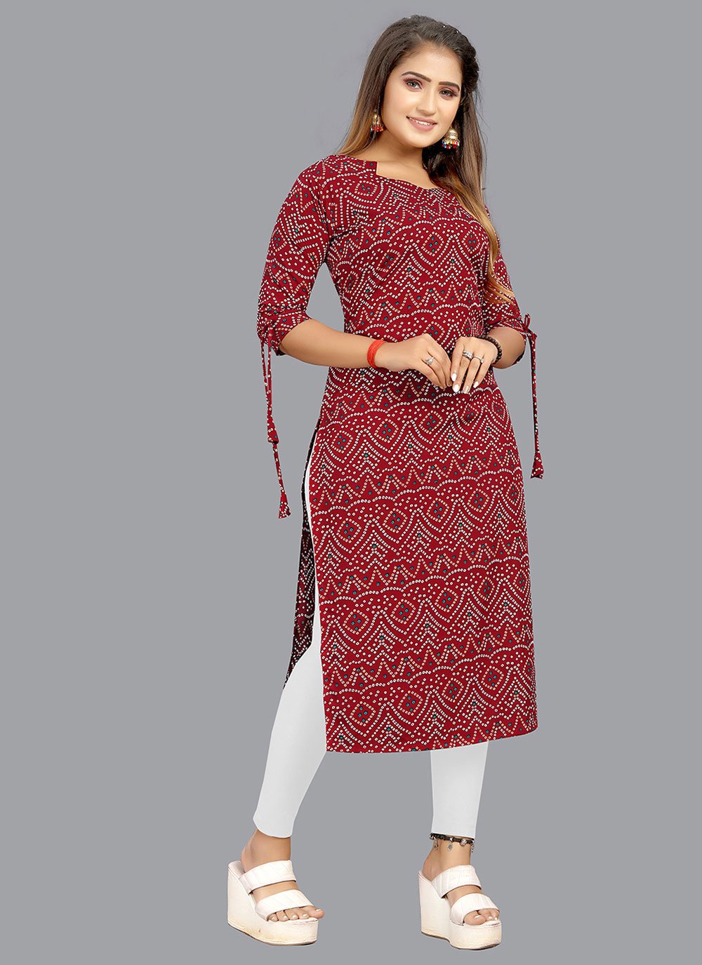 Casual Kurti Faux Crepe Multi Colour Print Kurtis