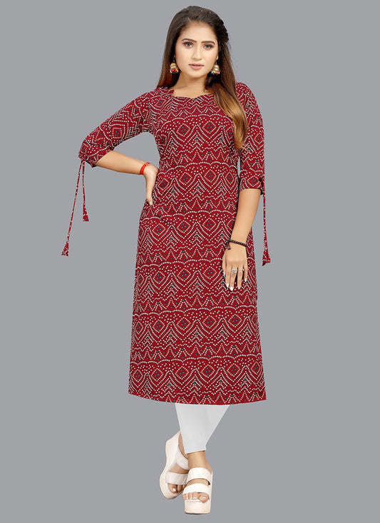 Casual Kurti Faux Crepe Multi Colour Print Kurtis