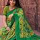 Contemporary Faux Crepe Green Print Saree