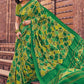 Contemporary Faux Crepe Green Print Saree