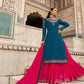 Lehenga Choli Faux Crepe Blue Embroidered Lehenga Choli