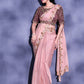 Trendy Saree Faux Crepe Satin Silk Pink Embroidered Saree