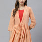 Designer Kurti Faux Crepe Orange Foil Print Kurtis