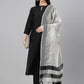 Pant Style Suit Faux Crepe Black Plain Salwar Kameez