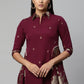 Designer Kurti Faux Crepe Wine Print Kurtis